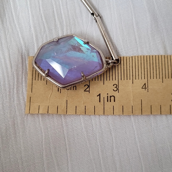 Kendra Scott (Charmian) Amethyst Dichroic Glass Statement Earrings - Picture 10 of 13